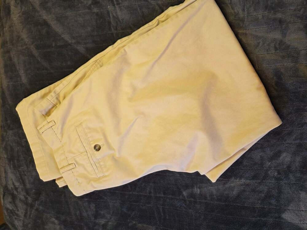 Basic Editions Men's Khaki Tan Twill Casual Pants Size 38x32